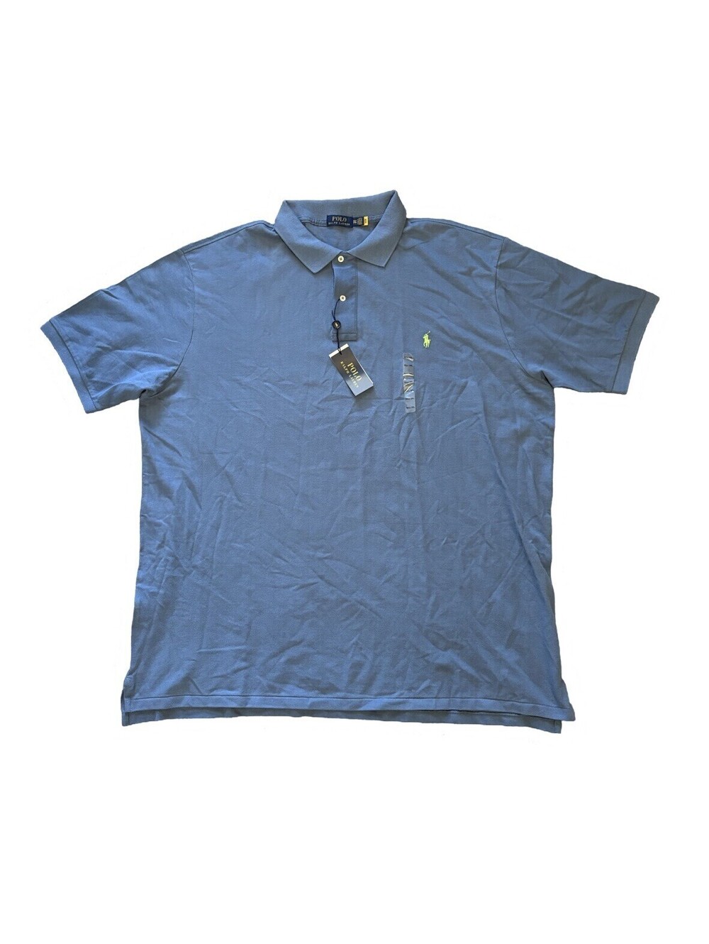 Polo Ralph Lauren Blue Green Horse Short Sleeve Polo Shirt Men's Size 3XLT NWT